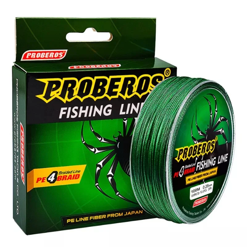 نخ ماهیگیری براید 4X - PROBEROS - شماره 10.0 سبز 100m
